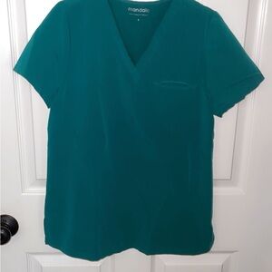 Mandala Hunter green Scrub Top Size Small